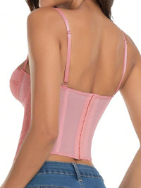 CZXMY Sexy Lace Bustier Corset Top – Trendy Sleeveless Clubwear for Effortless Date Night Elegance