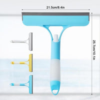 Versatile 3-in-1 Window Cleaning Tool: Sprayer, Squeegee & Scrubber for Sparkling Clean Surfaces – Perfect for Home, Car, and Shower Glass – Blue, White, Yellow