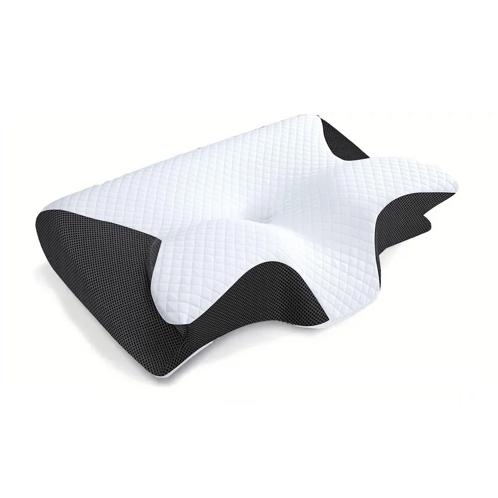 Ergonomic 2-in-1 Memory Foam Contour Pillow for Neck Pain Relief - Orthopedic Support Pillow