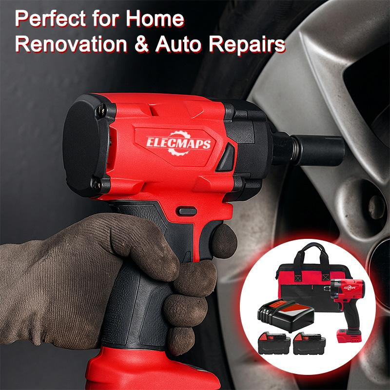 Powerful Cordless 3-In-1 Impact Wrench - 1/2'' Brushless Driver, 4500 RPM, Compatible with M18 Batteries - Ideal for Auto Repairs, Home Projects & Garage Essentials