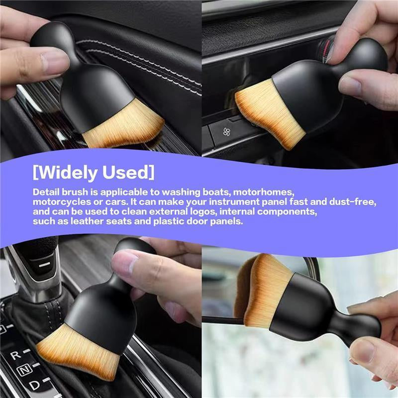 Car Interior Detailing Brush – Soft Bristle Cleaning Tool for Auto Interior, Dashboard, and Vents (Black)