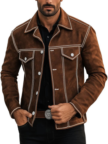 Men's Vintage Casual Suede Jacket - 24-Hour Shipping!