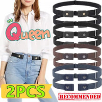 Buckle-Free Adjustable Stretch Elastic Waist Band for Men & Women - Invisible and Comfortable Belt for Jeans and Dresses