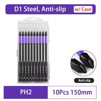 D1 Premium Shock-Proof Magnetic Screwdriver Bits Set - High Hardness PH2 in 25/50/65/70/90/150mm