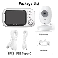 3.5" Wireless Video Baby Monitor with Night Vision, Temperature Monitoring & 2-Way Audio - Essential Baby Nanny Security Camera
