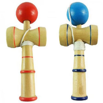 Master the Art of Juggling with the Classic Wooden Kendama - Japanese Skill Game for Fun and Education!