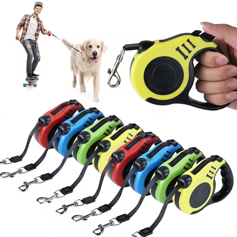Retractable Dog Leash - 3M/5M Automatic Flexible Traction Rope for Small, Medium & Large Dogs