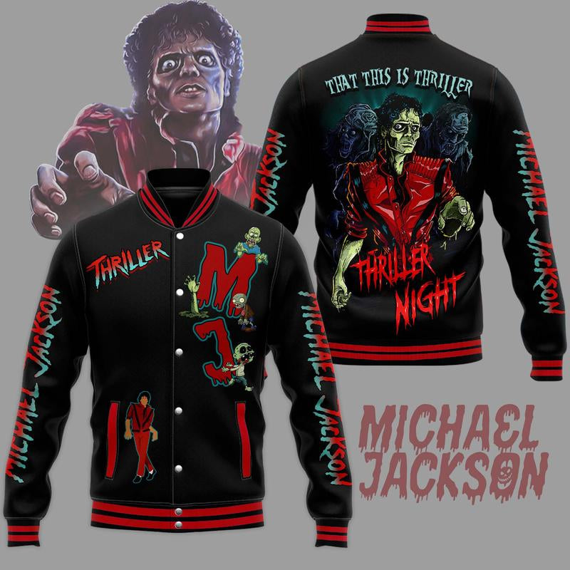 Stylish Michael Bomber Baseball Jacket - King of Pop Edition, Trendy Unisex Gift for Music Fans