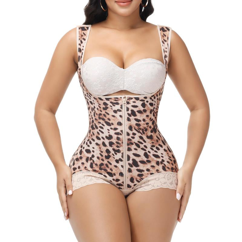 JOSHINE SHAPER Women's Leopard Print Body Shapewear - Double Layer Compression for Tummy Control, Hip Lift & Breathable Comfort