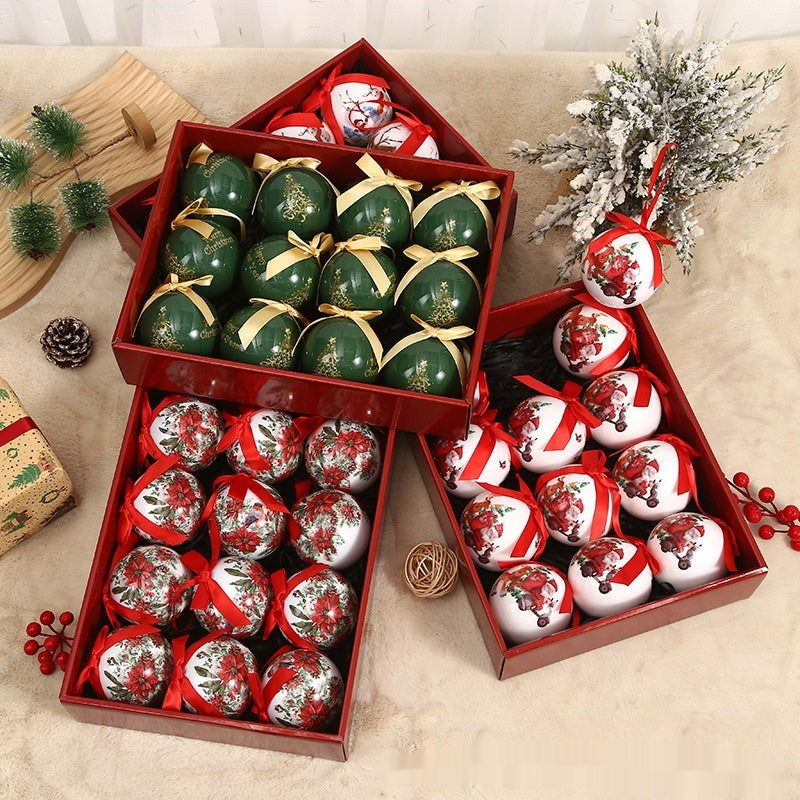 Elegant Christmas Tree Ornament Balls - Exquisite Printed Designs for a Festive Touch