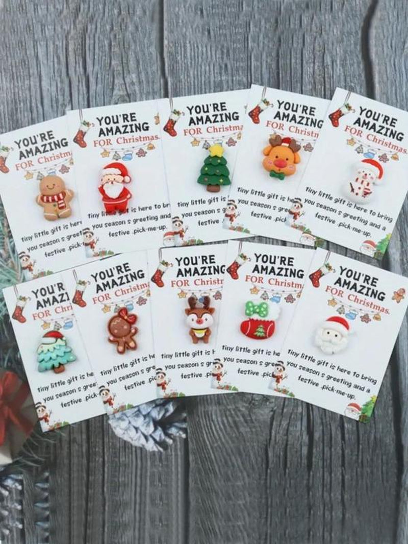 10Pcs Xmas Pocket Hugs - Unique Resin Gadgets & Encouragement Cards for Friends & Family - Perfect Holiday & Valentine’s Day Gift!