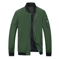 Lightweight Men's Bomber Jacket - Stylish Casual Zip Coat with Pockets for Spring & Autumn