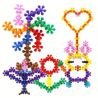 Vibrant 3D Snowflake Puzzle Building Blocks - Fun DIY Educational Toy for Creative Minds, Perfect Birthday Gift!