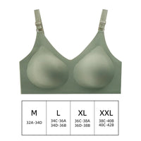 Seamless Wireless Bra for Women - Comfortable Jelly Color Breastfeeding Lingerie with Deep V Gather
