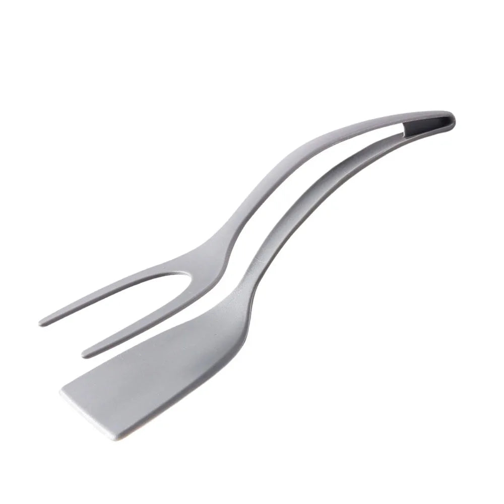Versatile 2-in-1 Nylon Grip Tongs & Egg Spatula - Perfect for Steaks, Pancakes, and More!