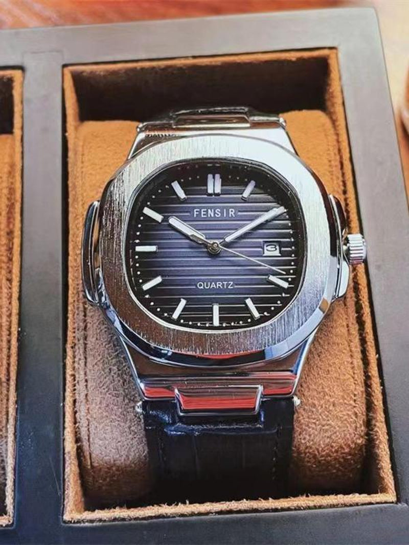 Men's Trendy Luminous Quartz Watch with Calendar - Perfect Birthday Gift in Elegant Box