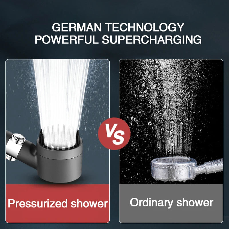 Revitalize Your Shower Experience: 3-Mode High-Pressure Rain Shower Head with Massage Brush Filter