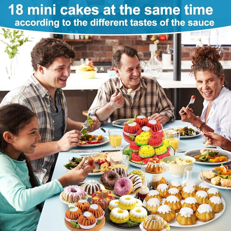 Versatile Mini Fluted Tube Pan Set - 6-Cavity Baking Molds for Perfect Chocoflan and Desserts (3 Pieces)