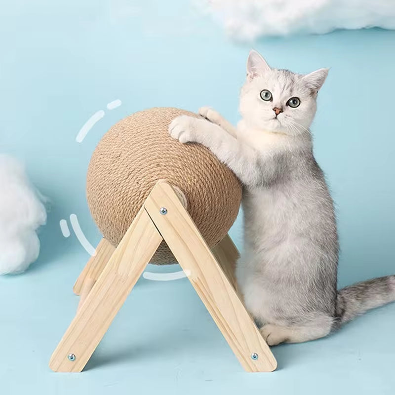 Interactive Cat Scratching Ball Toy - Sisal Rope Grinding Board for Happy Paws & Scratch-Free Furniture