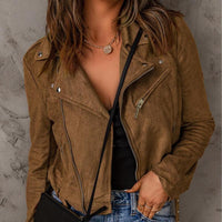 Trendy Suede Zip-Up Jacket for Ultimate Style and Comfort