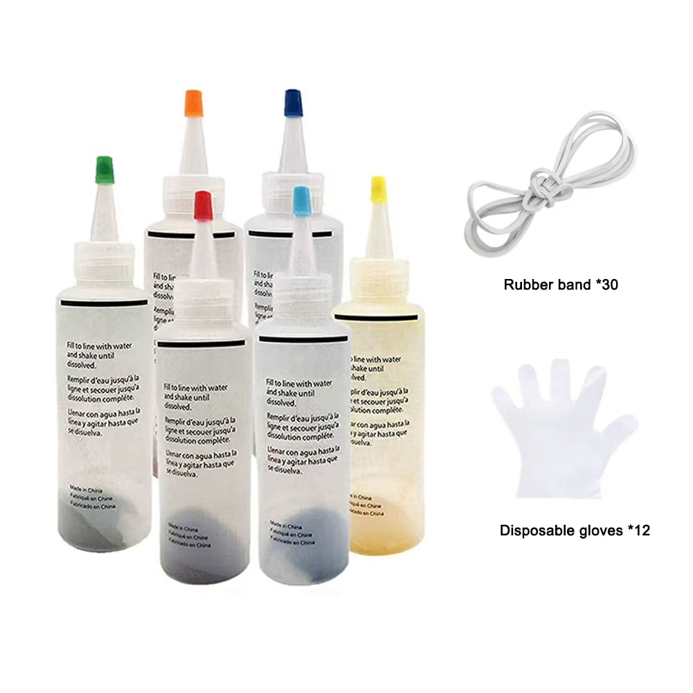 Ultimate Tie Dye Kit - 6, 8, or 10 Vibrant Colors for DIY Fashion - Complete with Rubber Bands and Gloves!