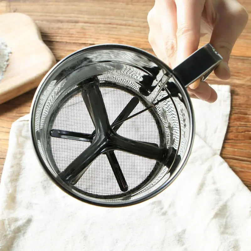 Premium Stainless Steel Flour Sifter with Hand Press - Perfect for Baking & Powder Sugar Shaking!