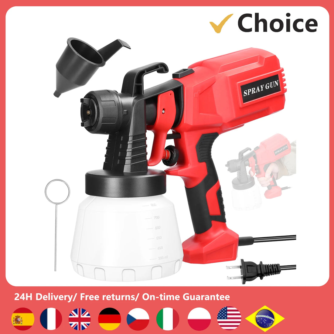 Electric Paint Sprayer – 800ml, High Pressure, Easy-Clean & Multi-Use
