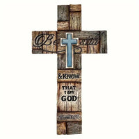 Elegant Wooden Cross Wall Art - Inspirational Bible Verse Decor for Prayer Rooms & Home, Perfect Christian Gift for Any Occasion