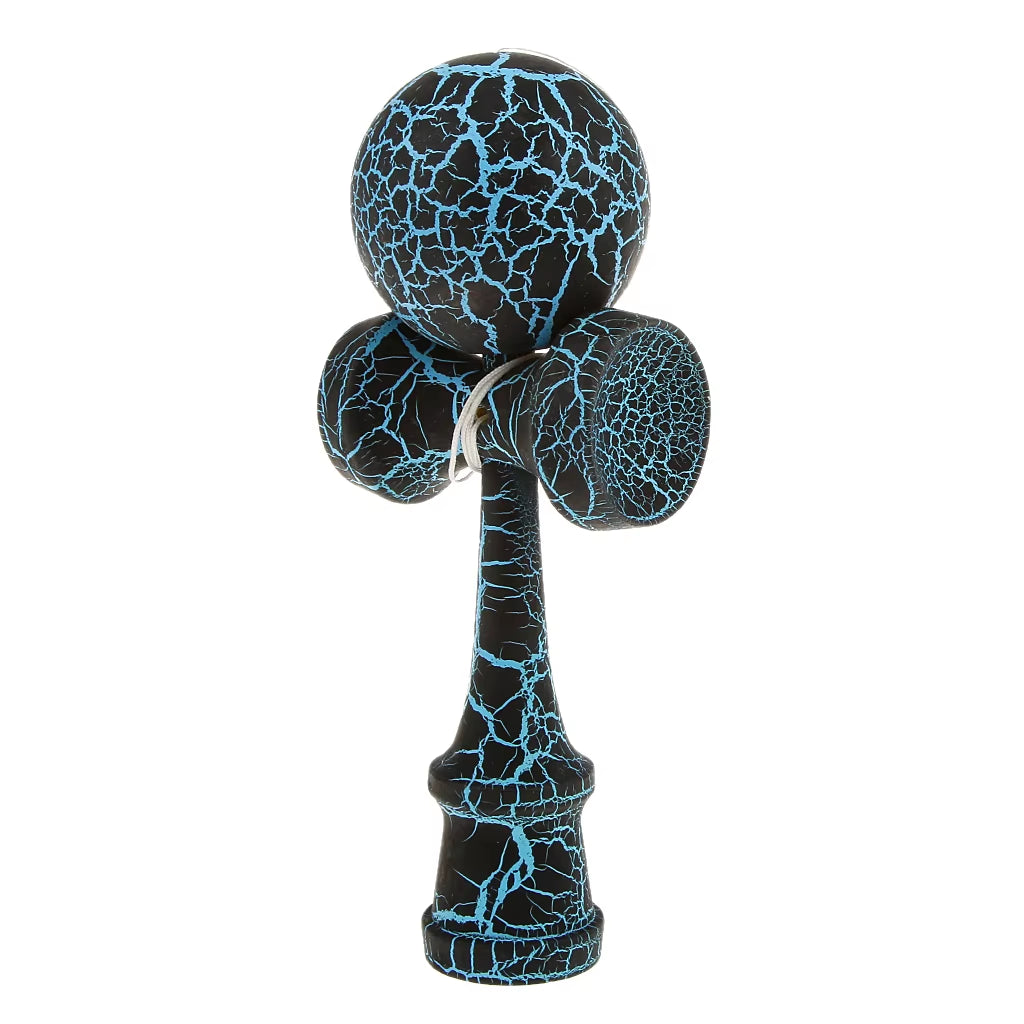 Traditional Japanese Kendama - Full Crackle Paint Wooden Skill Ball Game for Kids