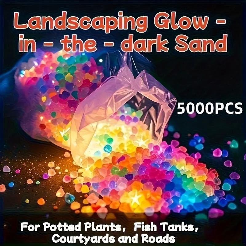 Transform Your Outdoors with 5000 Blue Luminous Stones - Perfect for Gardens, Walkways, Fish Tanks, and Party Décor!