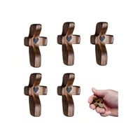 20 Handheld Dark Wood Pocket Crosses - Heartwarming Christian Comfort Gifts for Stress Relief & Encouragement