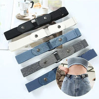 Buckle-Free Adjustable Stretch Elastic Waist Band for Men & Women - Invisible and Comfortable Belt for Jeans and Dresses