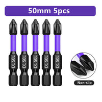 D1 Premium Shock-Proof Magnetic Screwdriver Bits Set - High Hardness PH2 in 25/50/65/70/90/150mm