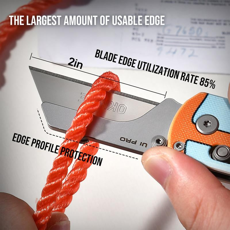 OKNIFE U1 Pro Route 66 Edition - Versatile Multitool Folding Utility Knife with Quick Change Blade, Screwdriver, and Pocket Clip for Everyday Use