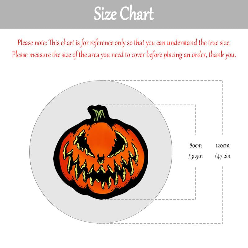 Spooky Chic Halloween Pumpkin Plush Round Carpet - Cozy Decorative Rug for Living Room, Bedroom, and Game Room