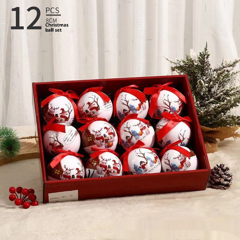Elegant Christmas Tree Ornament Balls - Exquisite Printed Designs for a Festive Touch