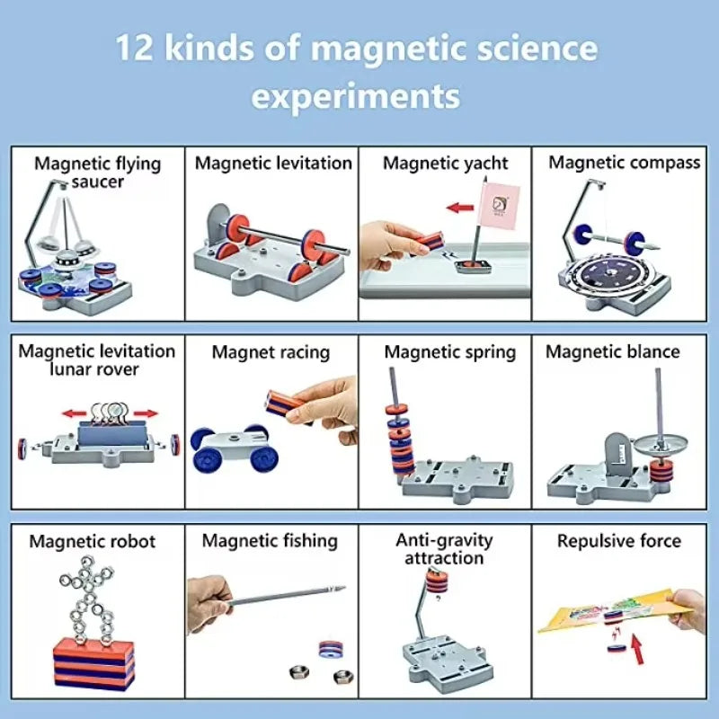  🧲 Magnetic Science Experiment Kit – 12-in-1 STEM Toy for Kids (Ages 8+)