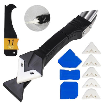 Elevate Your Home Maintenance with 11Pcs Silicone Caulking Tools - 3-in-1 Grout Removal & Scraper Kit!