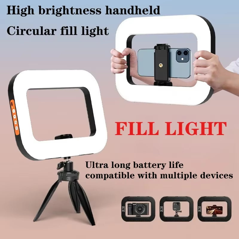 Portable Rechargeable Ring LED Fill Light for Selfies and Live Broadcasts