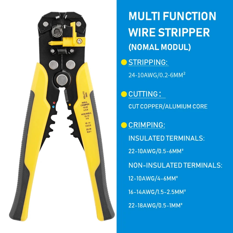 Versatile Automatic Wire Stripper & Crimper Tool - Adjustable Multifunctional Pliers for All Your Cable Cutting Needs