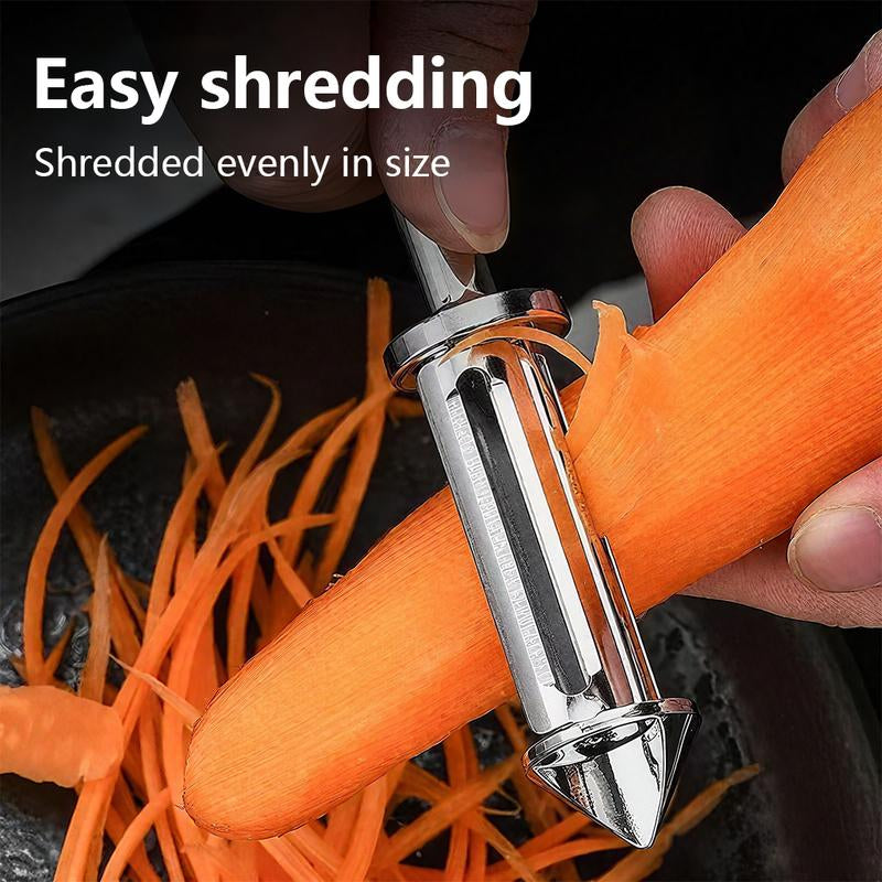 Ultra Sharp 2-in-1 Stainless Steel Vegetable Peeler - Ergonomic Non-Slip Handle & Rotary Serrated Blade for Effortless Peeling & Julienne Cutting