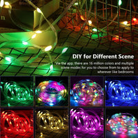 Enchanting RGB LED Strip Lights - WS2812B Bluetooth Smart Fairy Lights for Parties, Christmas, and Home Decor - Waterproof String Garland for a Magical Atmosphere