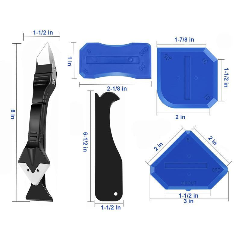 Elevate Your Home Maintenance with 11Pcs Silicone Caulking Tools - 3-in-1 Grout Removal & Scraper Kit!