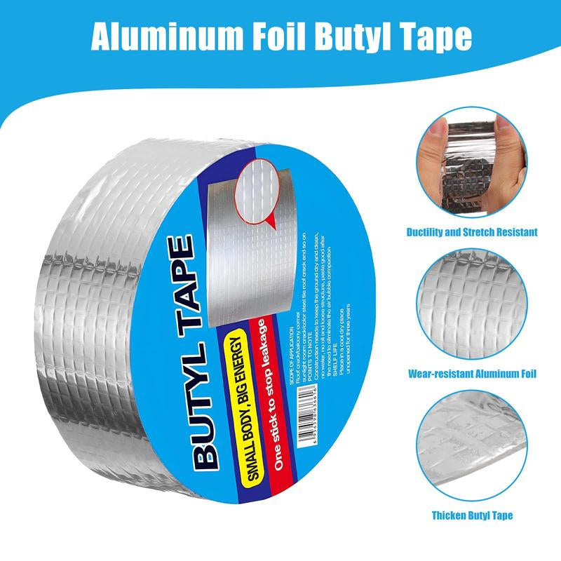 Premium Waterproof Butyl Tape - 16.4 Ft Self-Adhesive Leak Repair for Roofs and Metal Tiles