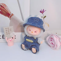Labubu Fashion Miniature Outfit Set – Trendy Suspender Pant Replacement & Purse for 12" Oak Small Dolls – Blind Box Surprise!