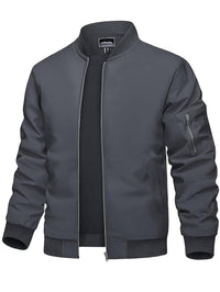Lightweight Men's Bomber Jacket - Stylish Casual Zip Coat with Pockets for Spring & Autumn