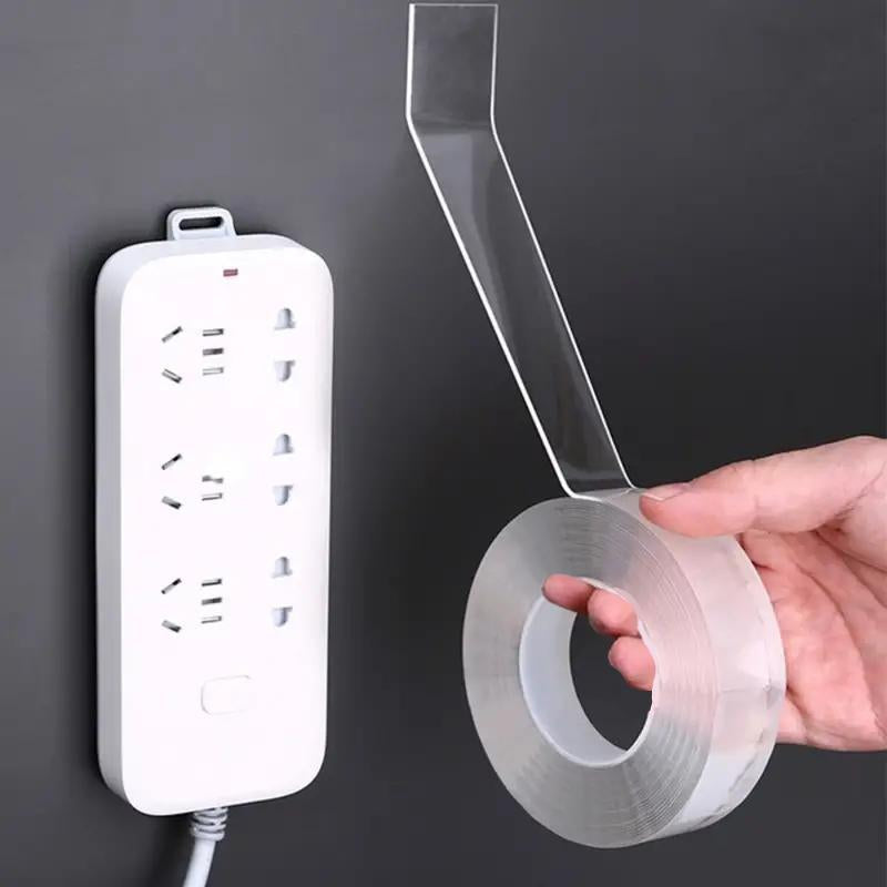 3 Rolls of Heavy Duty Double Sided Nano Adhesive Tape - 9.85FT See-Through Mounting Strips for Easy Home Decor & Gym Tasks