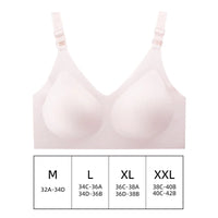 Seamless Wireless Bra for Women - Comfortable Jelly Color Breastfeeding Lingerie with Deep V Gather
