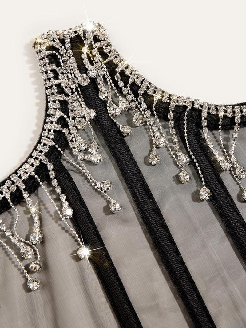 Elevate Your Look with Our Chic Rhinestone Fringe Corset Belt - Adjustable Punk Style Accessory for Parties and Everyday Glam!