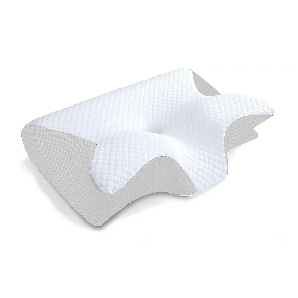 Ergonomic 2-in-1 Memory Foam Contour Pillow for Neck Pain Relief - Orthopedic Support Pillow